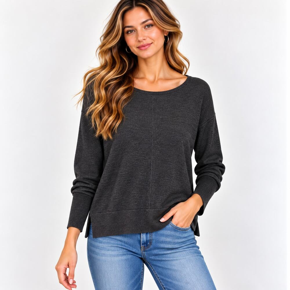 Banana Republic 100% Merino Wool Women's Size L Dark Brown Neutral Minimalist